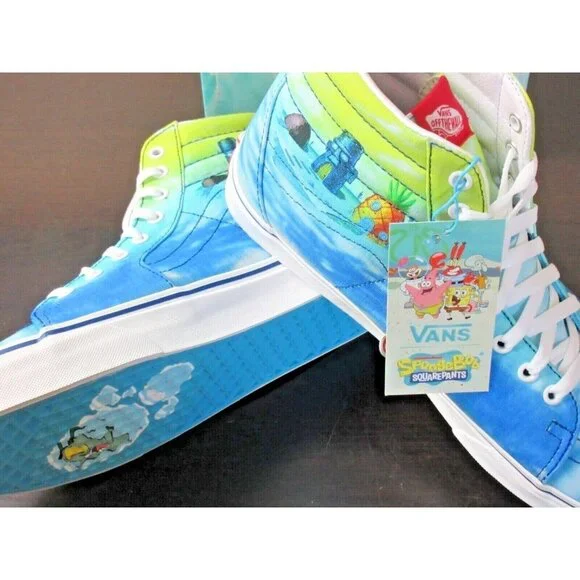 COPY - Vans x SpongeBob Men's Sk8-Hi Imaginaaation Blue Canvas Shoes Size 11.5 … - Picture 5 of 6